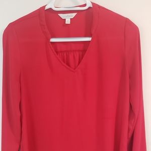 Red long sleeve blouse